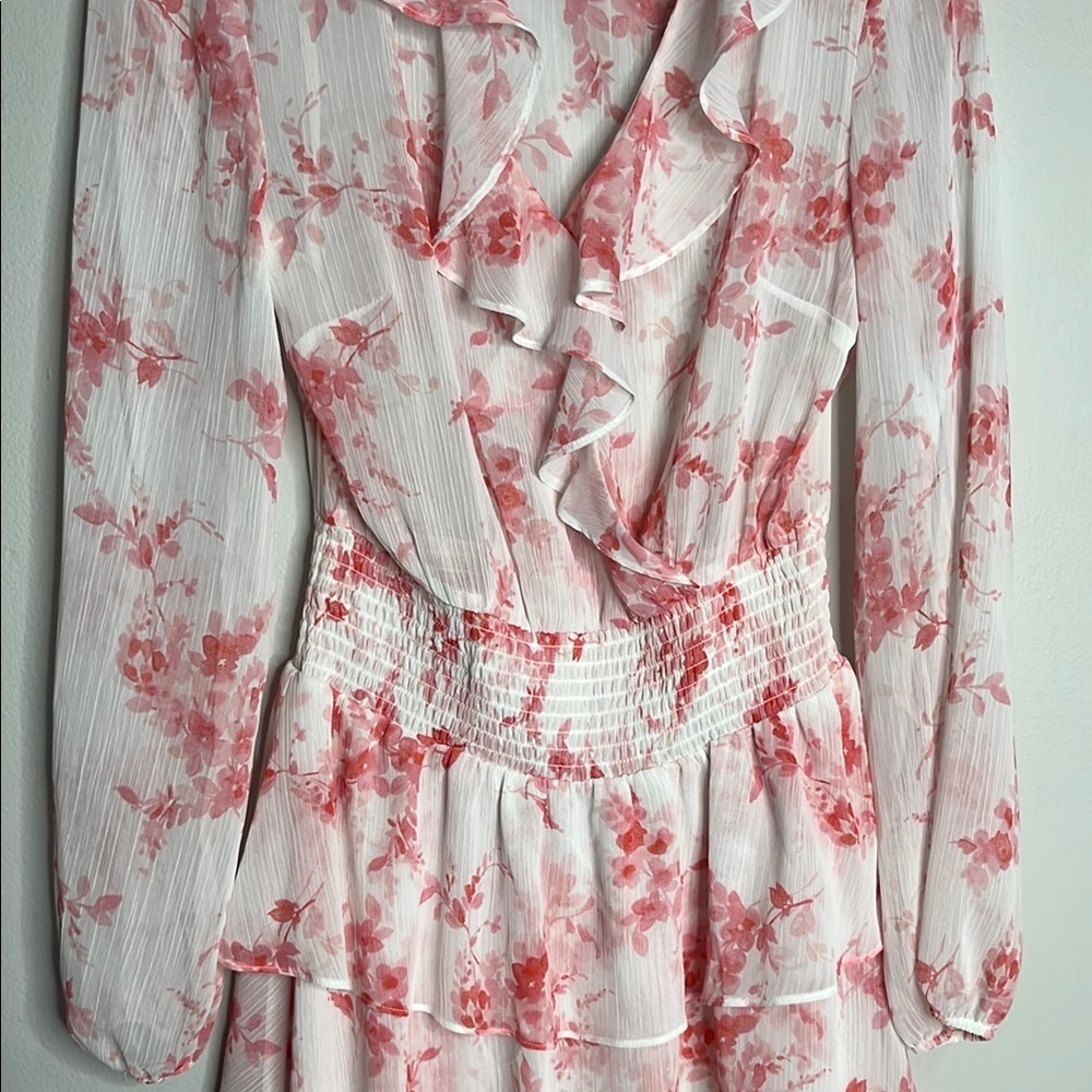 Floral Pink Ruffle Dress - Picture 4 of 7